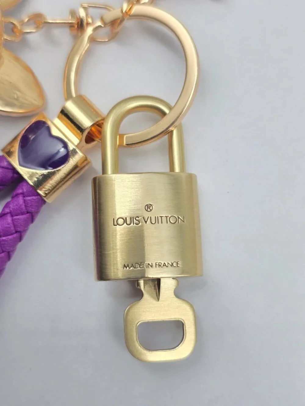 Authentic Louis Vuitton Padlock & Key Gold ✨ Unbranded Bunny Head Charm Keychain